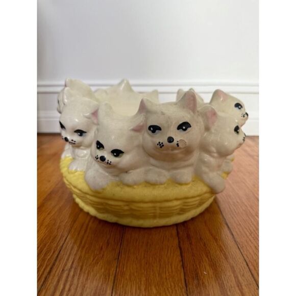 Circle of cats ring vintage cat planter large ceramic bowl Bellini Italy - Picture 3 of 8